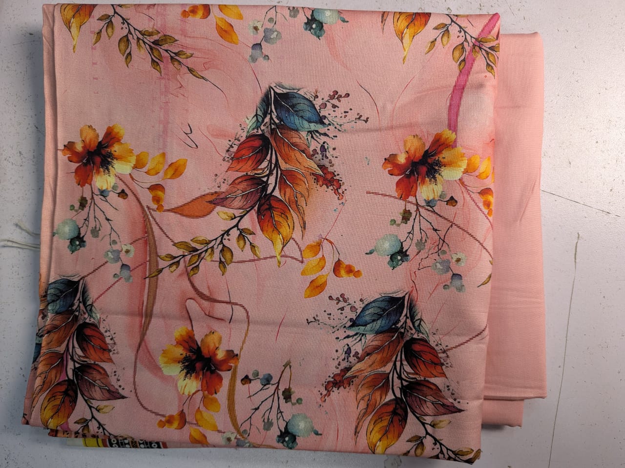 Linen (Turquoise Blue) Print 2p suit - pc-6315