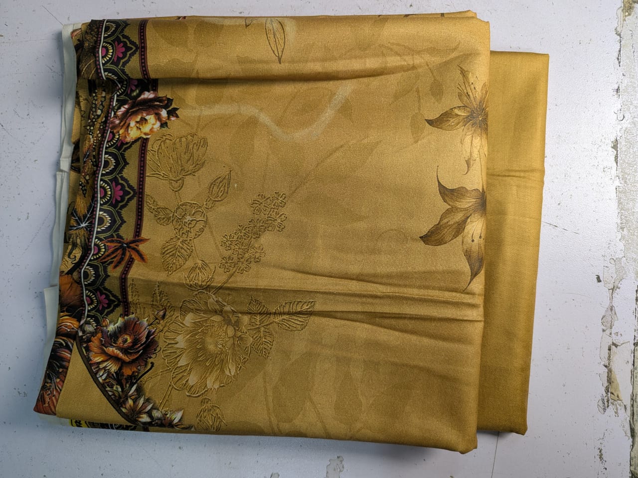 Linen (Turquoise Blue) Print 2p suit - pc-6322