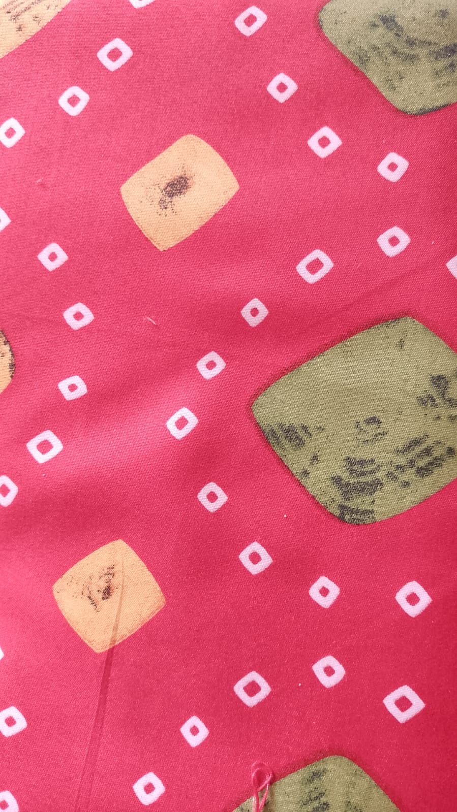 Pink Embellished Bandhani Fabric - Traditional Tie-Dye