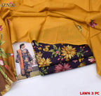 Lawn 3p Suit Allover Shirt Trouser with digital voil lawn dupatta 9524