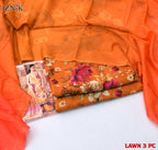 Lawn 3p Suit Allover Shirt Trouser with digital voil lawn dupatta 9522
