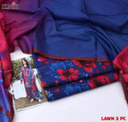 Lawn 3p Suit Allover Shirt Trouser with digital voil lawn dupatta 9520